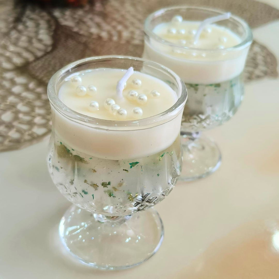 Pearl Glow Gel Candle – Shot Glass Edition (set of 2)
