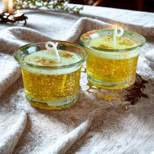 Golden Gel Candle – Set of 2