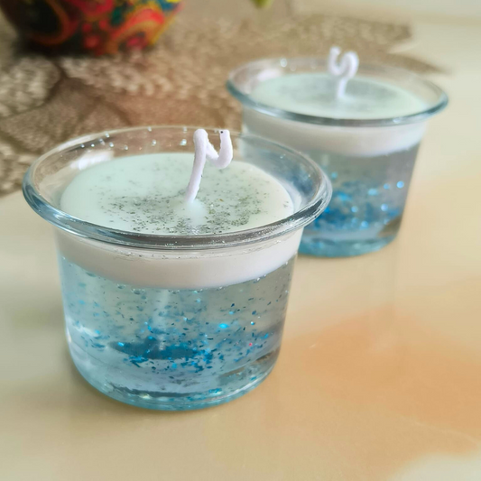 Blue Gel Candle – Set of 2