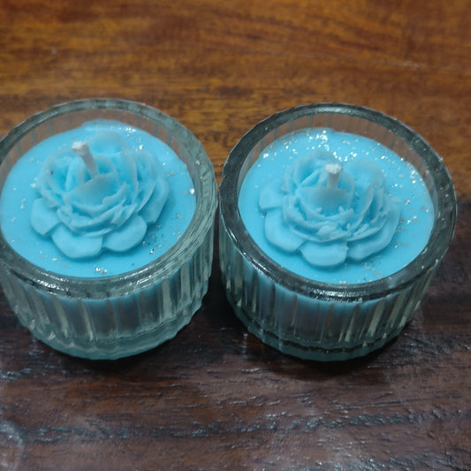 Glass Tea Light Candle – Festive & Relaxing Ambiance, Pack of 2