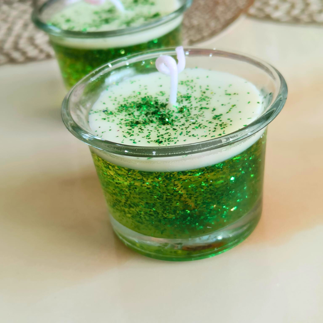 Green Gel Candle – Set of 2