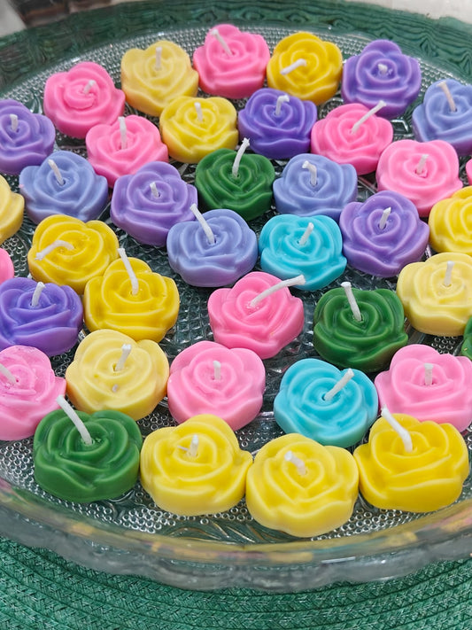 Floral Floating Candles – Pack of 10 🌸